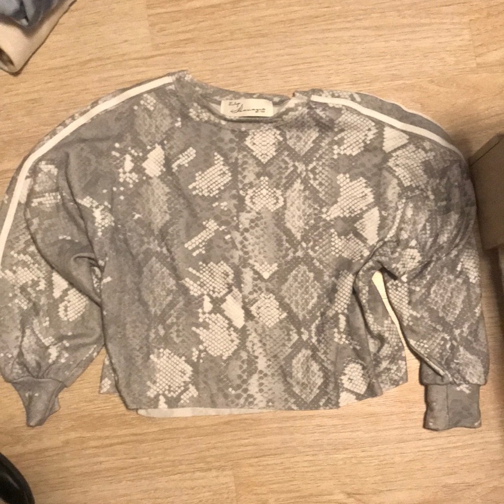 Gray snake print sweater